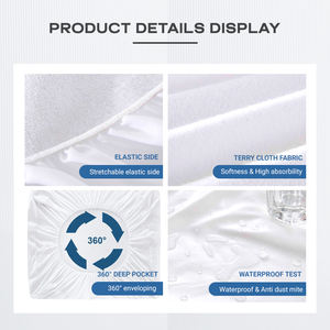 100 couverture de <span class=keywords><strong>matelas</strong></span> éponge imperméable <span class=keywords><strong>160x200</strong></span> drap de luxe d'hôtel et coussin protecteur de <span class=keywords><strong>matelas</strong></span> <span class=keywords><strong>double</strong></span> antibactérien ajusté - Product Image 2