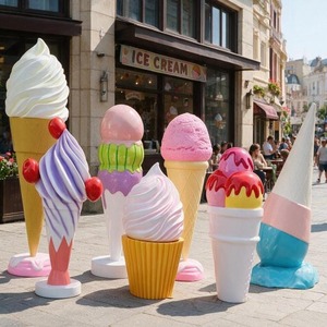 Escultura de Helado de Resina Personalizada, Adorno para Exhibición de Dulces, Decoración para Escaparates de Tiendas de Dulces - Product Image 1