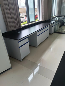 Laboratuvar Çelik ve Ahşap Tezgahı - Özelleştirilebilir Çelik ve Ahşap Çerçeve, Ayarlanabilir Raflar, Mobil Laboratuvar Tezgahı ve Tabure - Product Image 4