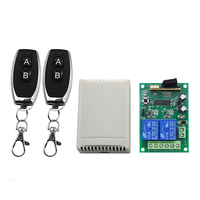Module de relais RF sans fil 2 canaux 12V/24V DC 315/433MHz avec code d'apprentissage pour contrôle d'accès et éclairage
