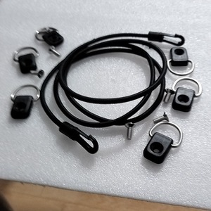 Ensemble de cordes élastiques de 7 mm de diamètre, crochet en acier, latex rond, utilisation en extérieur, longueur de 2 mètres avec 6 anneaux en D, haute élasticité - Product Image 1