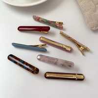 Pince à cheveux en acétate géométrique pour femme, élégante et minimaliste, pince à frange faite à la main, design mignon, style Instagram