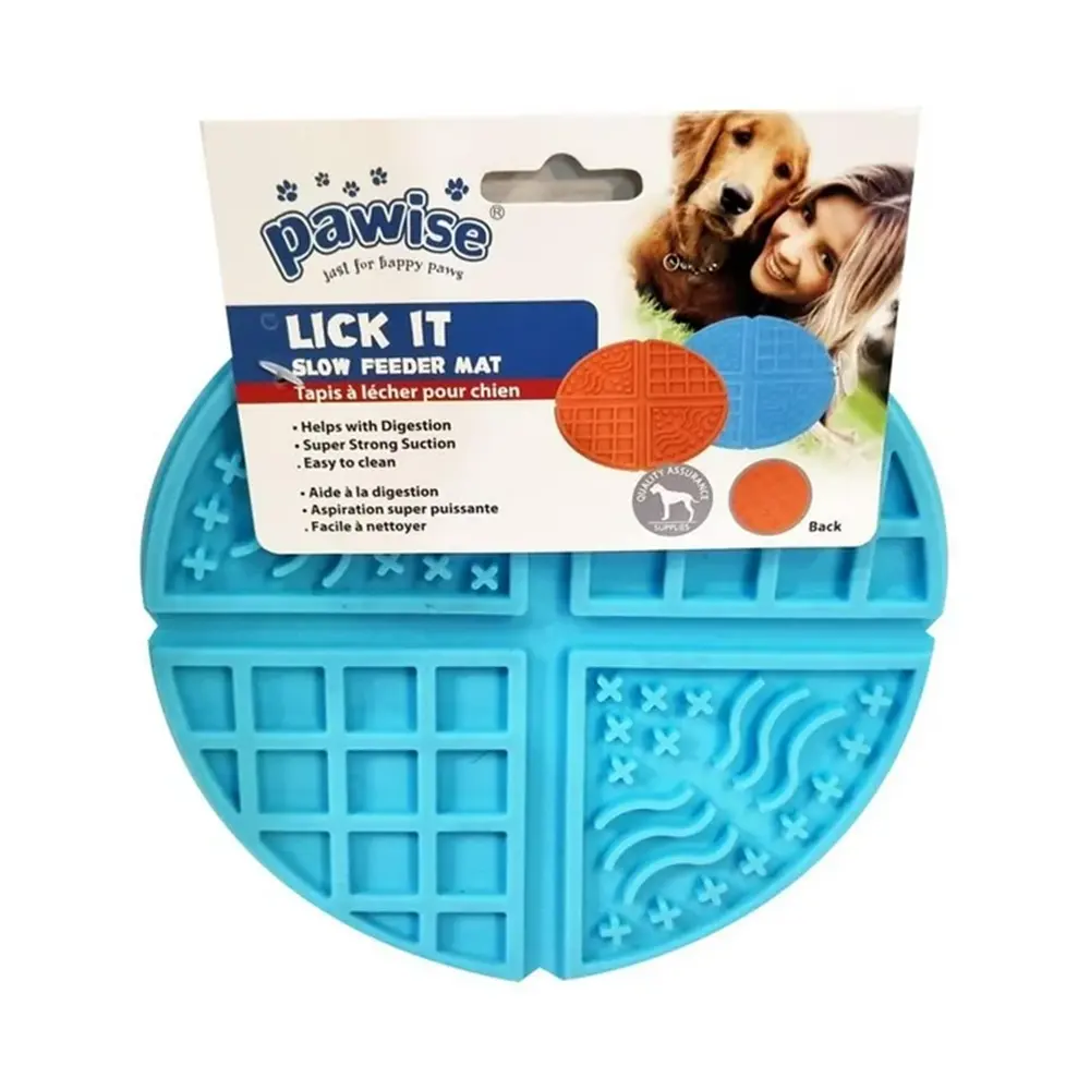 Pawise Non-Slip Design Dog Cat Grooming Licking Mat Anxiety Relief Suction Cups Rubber Pet Lick Mat Lick Pads Slow Feeding Mat