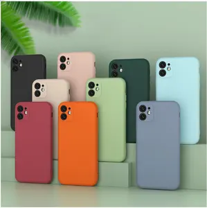Matte Mobile Phone Case Soft Silicone Shockproof TPU Color Cover Cases For iPhone 15 14 11 12 13 Pro Max Mini