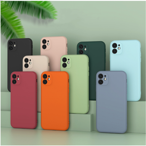 Fundas de Silicona para <span class=keywords><strong>iPhone</strong></span> 15 Pro Max, 17 Air, 16e Plus, 14, 11, 12, 13, <span class=keywords><strong>Funda</strong></span> Protectora de TPU Suave, Color Mate, Antigolpes, para Teléfono Móvil - Product Image 1