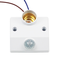 AC 110-220V E27 infrarrojo PIR Sensor de movimiento interruptor portalámparas enchufe ajustado retardo pasillo lámpara bombilla portalámparas
