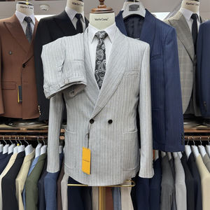 Costumes de Mariage de Luxe pour Hommes, Faits Main et Sur Mesure, Ensemble 2 Pièces avec Veste Droite, Pantalon à Braguette Zippée, Tenue Formelle pour le Marié, Taille Plus Européenne - Product Image 5