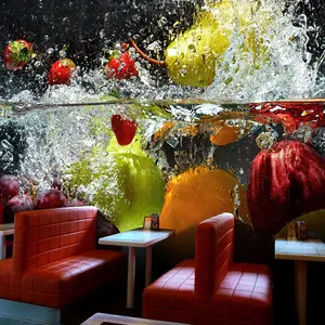कस्टम फोटो वॉलपेपर 3D फल बड़े भित्ति कैफे रस पेय दुकान रेस्तरां कमरे में रहने वाले पृष्ठभूमि दीवार के कागजात गृह सजावट