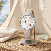 Joli cadeau, montre-bracelet pour femme, boîtier en alliage, bracelet en cuir, mouvement à quartz chinois, montre analogique pour femme, montre de soirée