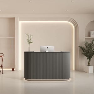2025 New Best Selling Custom Reception <b>Desk</b> Beauty Salon Counter <b>Small</b> Reception Table Nail Salon Circular Reception <b>Desk</b> - Product Image 6