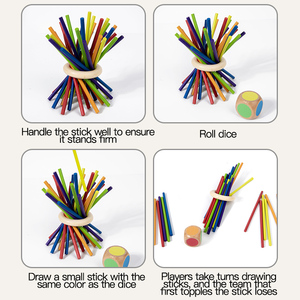 Creative Colorful Wooden Pick-Up Sticks Fun Educational Multiplayer <b>Toy</b> for Kids Adults Family Entertainment - Product Image 5