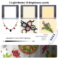 PULUZ 1000LM 2800-6500K LED ABS Panneau lumineux sans ombre à gradation non polarisée avec interrupteur 38x38x1cm Alimentation par prise Boîte de studio photo
