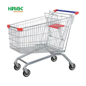 large capacity 212L hypermarket equipment convenience store shopping cart trolley with wheels