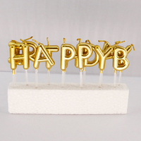 Metallisch Goldene Happy Birthday Buchstabenkerzen Set Ballonförmige Alphabet-Kerzen als Kuchendekoration für Geburtstagsfeiern