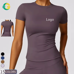 GC Wholesale Camisetas de Nailon y Elastano para <span class=keywords><strong>Mujer</strong></span> con Logotipo Personalizado, Camisetas de Manga Larga con Cuello Redondo de Secado Rápido para <span class=keywords><strong>Mujer</strong></span>, Disponibles en Todos los Colores - Product Image 1