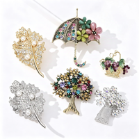 Broche en alliage de strass en forme de feuille, élégante et polyvalente, pour femme, idéale pour le quotidien et le travail, vente en gros
