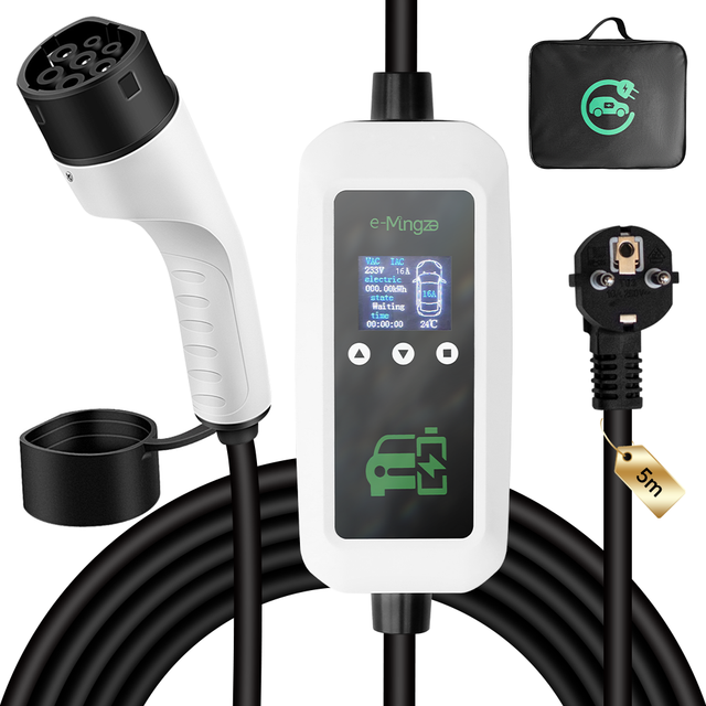 E-mingze New 3.5KW 16A Type2 Ev Charger Ev Portable Charging Station GBT Type1 Ac Ev Charger