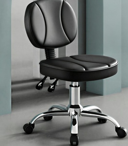 Sillón de Barbero Moderno de Cuero, Silla de Estilismo Ajustable con Ruedas para Salón de Belleza y Estudio - Product Image 3