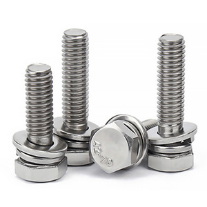 M2 chủ đề Kích thước đồng bằng thép không gỉ lục giác nắp đầu bu lông mùa xuân khóa máy giặt máy giặt lắp ráp kết hợp Metric 304 ISO - Product Image 3