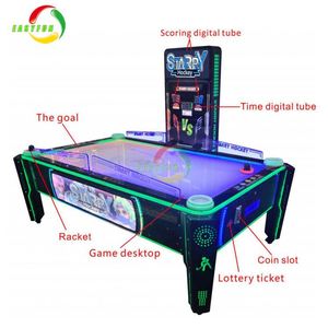Máquina de Hockey de Aire Metálica Automática para Interiores, Juego Operado con Monedas para 2 Jugadores, Ideal para Niños - Product Image 4
