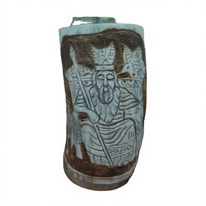 Unique Viking Style Handmade Carved Natural Shape Buffalo Horn Drinking Mug Eco-Friendly Animal Design Beer Water Low <b>CRAFT</b> - Product Image 1