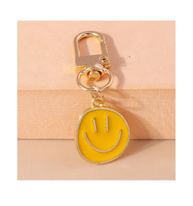 Métal Émail Sourire <span class=keywords><strong>Expression</strong></span> Heureux Visage Souriant Porte-clés Porte-clés Pour Écouteur Cas Bourse Décoration - Product Image 2
