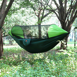 เปลญวนไนลอนคู่แบบเดี่ยวสำหรับตั้งแคมป์ใช้กลางแจ้งเดินป่าพกพาได้น้ำหนักเบาแขวนทนทานน้ำหนักเบาจุได้200กก. - Product Image 1