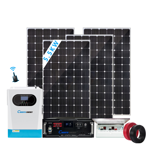 Home Solar Kit 5.5kw 3.5kw 10kw  Solar Panels System Complete 5.5kw  Solar System for Commercial Use