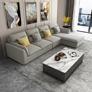 Lüks basit Modern tasarım kumaş kadife L şekli tembel modüler Recliner kesit köşe kanepe koltuk takımı oturma odası mobilya