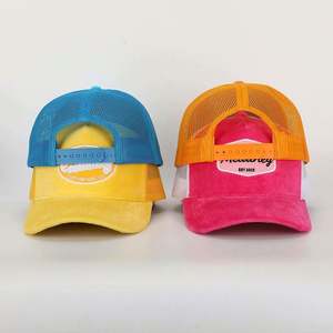 Wholesale Custom 5 Panel High Quality Embroidery <b>Patch</b> Logo Curved Brim Velvet Trucker Hat,Fashion Mesh Gorras Snap <b>Back</b> Cap - Product Image 2