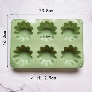 Nuevo producto de silicona <span class=keywords><strong>6</strong></span> celosías flan tarta forma chocolate DIY pastel galleta pastelería molde para hornear hecho a mano - Product Image 2