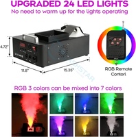 Nouvelle Version Améliorée 1500W LED Effet Scénique Machine à Fumée avec Télécommande Sans Fil Pulvérisation Verticale DMX