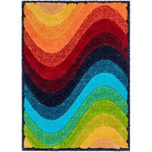 Tappeto Shaggy Arcobaleno Personalizzato per Soggiorno, Annodato a Mano con Filato <span class=keywords><strong>Elastico</strong></span>, Pelo Alto, Realizzato a Macchina - Product Image 5