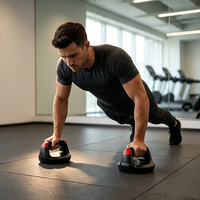 Barres de pompes pivotantes à 360° en ABS, supports de pompes rotatifs multi-angles avec base antidérapante pour la musculation abdominale à domicile