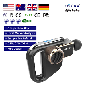 Pistola <span class=keywords><strong>de</strong></span> Masaje Percusiva Inalámbrica Portátil con Correa <span class=keywords><strong>de</strong></span> Mano, Sin Escobillas, con <span class=keywords><strong>Calor</strong></span> y 5 Cabezales para Terapia Muscular y Fascial - Product Image 1