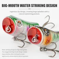 Leurre de pêche flottant Popper Topwater Walk the Dog 55mm 9g pour la pêche au bar, à la truite, au saumon en eau douce, en lac, leurre artificiel en plastique