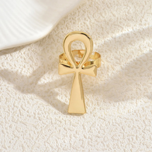 Geometric Cross Design <b>Open</b> <b>Ring</b> For Women Fashion Jewelry Gift Accessory - Product Image 4