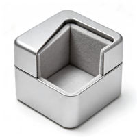 Boîte à bijoux en métal sur mesure en gros, boîte en aluminium en forme de cube, épaisseur de paroi de 3 mm, doublée de velours, boîte cadeau