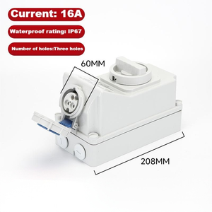 16A 3 Pin IP67 Mechanical Interlock Socket Industrial Side Entry , Mechanical interlocking side-insert socket - Product Image 2