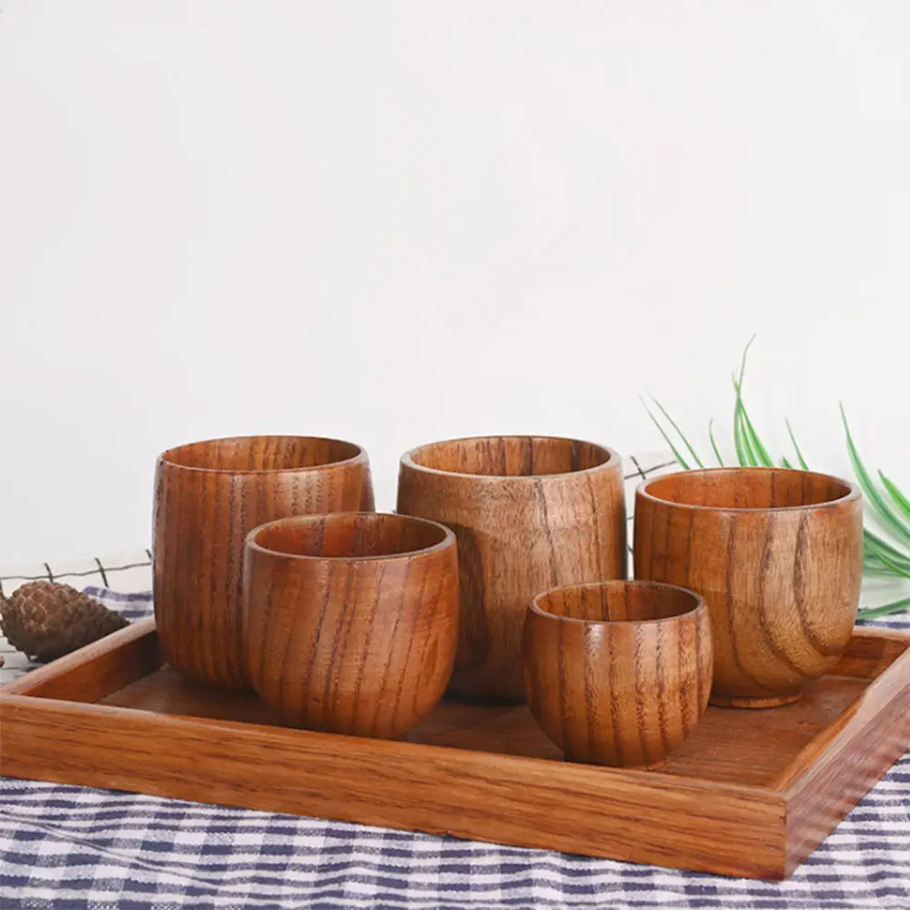 Vaisselle en bois rond et réutilisable, ensemble de bavoirs en bois naturel 2022 écologiques pour les salades et les fruits