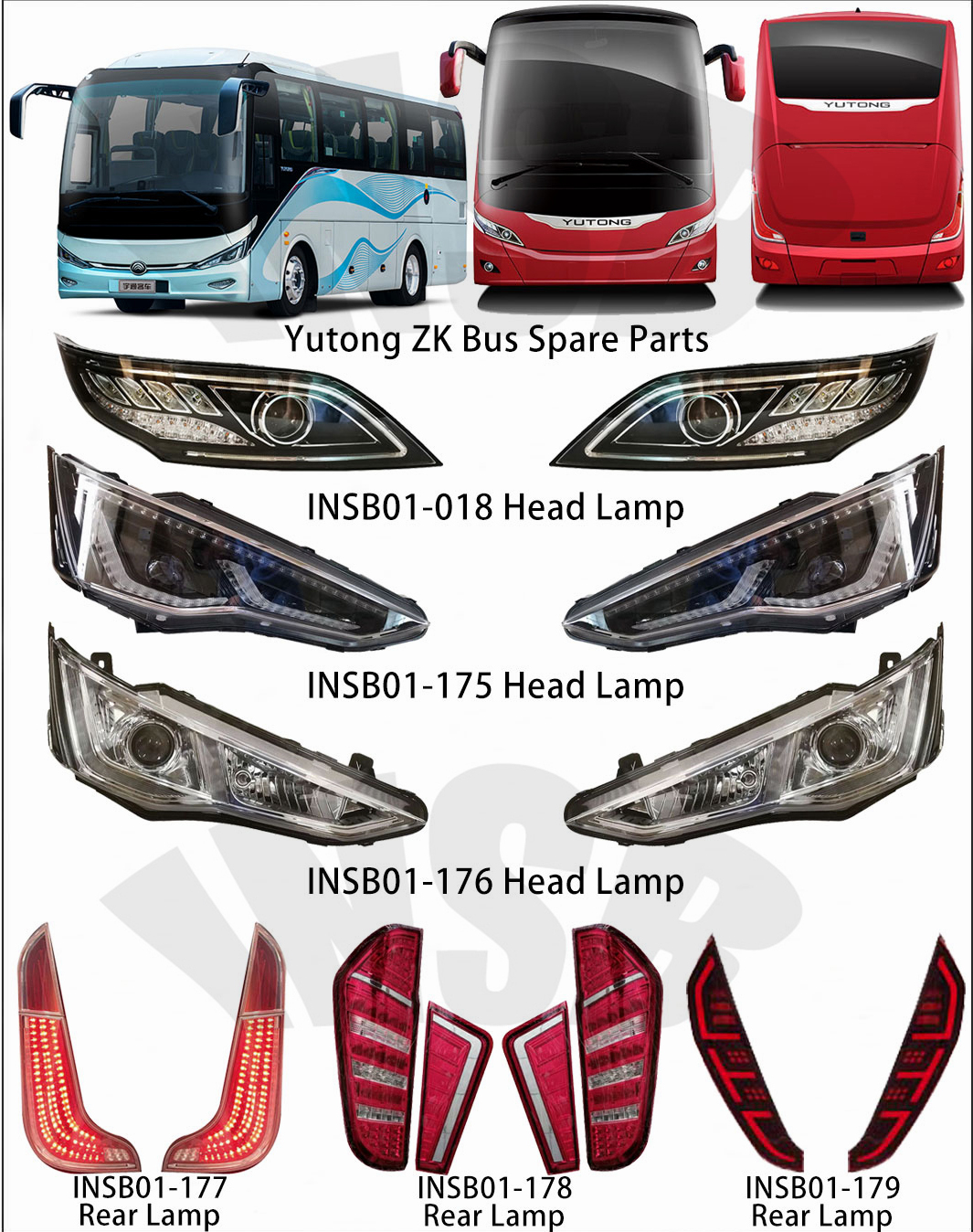 ZK6752 ZK6852 ZK6792 Bus Head Lamp Front Head Light Yvtong Bus