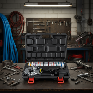 Kit de sertissage de flexibles hydrauliques Vetor Hydra Krimp 71500, manuel, 7 matrices, raccords en acier barbelé pour systèmes pneumatiques et hydrauliques - Product Image 2