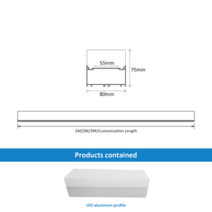 Profilé LED Alu Noir <span class=keywords><strong>S80</strong></span> Luminescence à trois côtés Boîtier de suspension en aluminium Profilé de lumière LED - Product Image 2