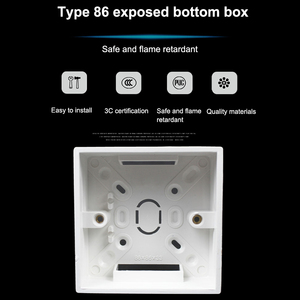 Summao 86 loại tường chuyển đổi ổ cắm Hộp nối cơ sở PVC chống cháy dưới hộp bề mặt gắn hộp trên tường - Product Image 6