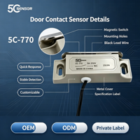 Normally Open Magnetic Reed Switch ABS Material Mini Wired Door Sensor for Security Alarm & Limit Detection