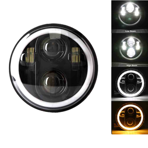 Phare avant à LED avec anneaux halo noirs de 5,75 pouces pour Harley Sportster 1200 883 Street 500 750 - Product Image 4
