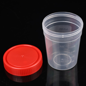 Vaso para orina Feiyue de 40 ml, transparente, con tapa de rosca, cilíndrico, para uso en laboratorio. - Product Image 2