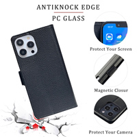 Penutup kulit dompet lipat sublimasi kustom, dengan pemegang kartu magnetik ponsel untuk iPhone 15 Pro Max 14 Pro 13