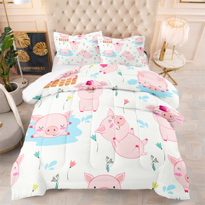 Colcha decorativa de fábrica OEM, Panel de dibujos animados, algodón, niños, Princesa, niña, juego de cama estampado, juego de funda nórdica estampada - Product Image 5