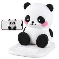 Soporte de Teléfono con Diseño de Panda Personalizado, Decoración de Escritorio Portátil, Adorno de PVC para Escritorio, 2 Ángulos de Visión, Soporte de Teléfono con Diseño de Panda de Dibujos Animados